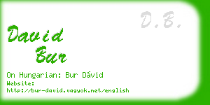 david bur business card